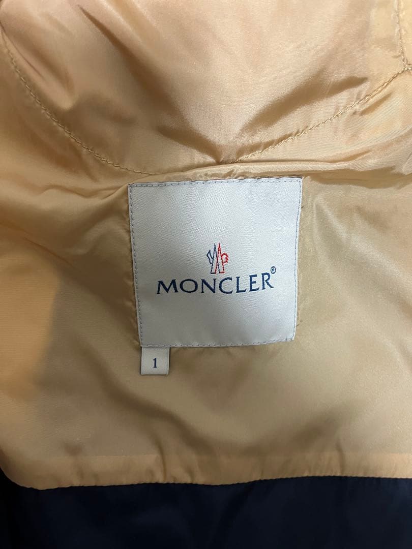 美品 MONCLER ダウンベスト ワッペン付正規品 ネイビーサイズ1(S相当)