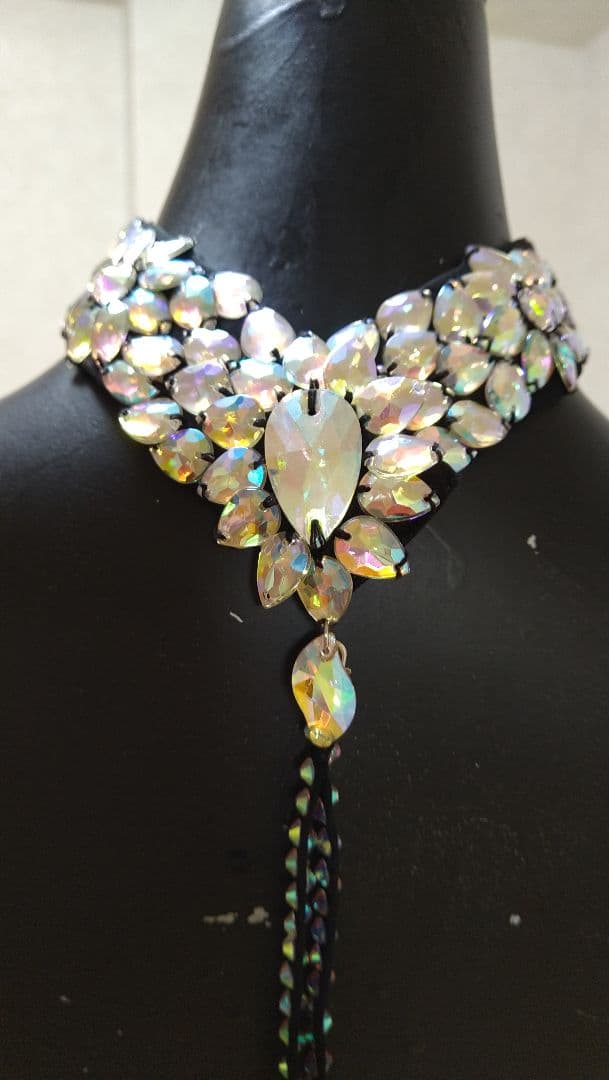 黒☆ハンドメイドのチョーカー＆バックチャーム