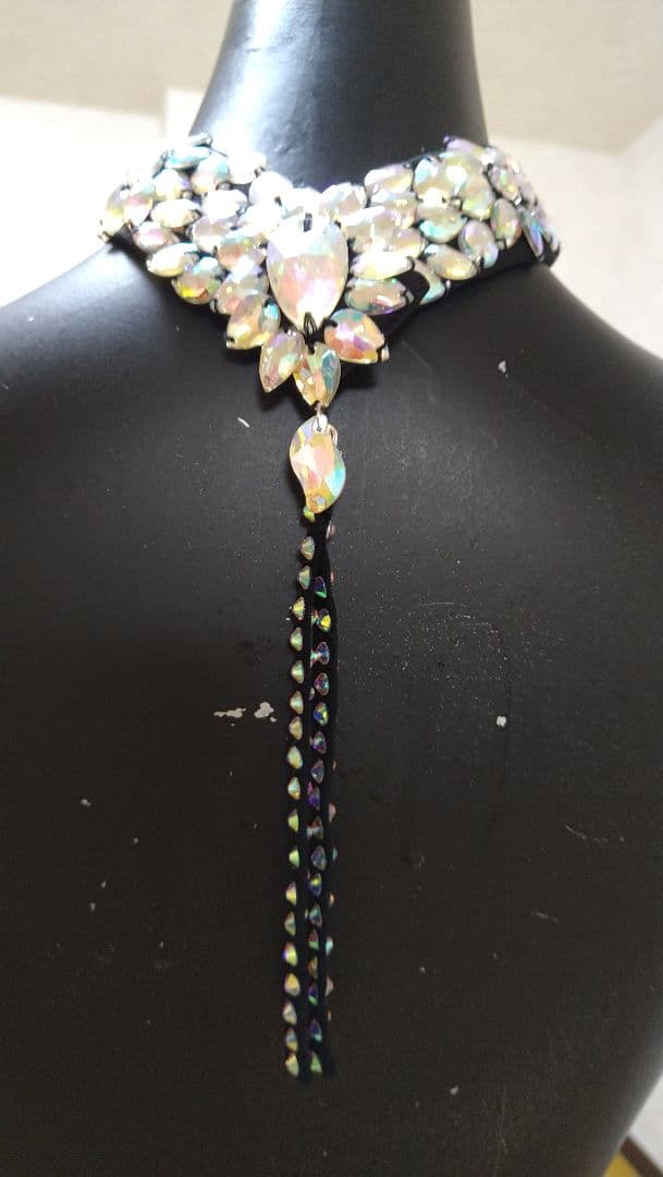 黒☆ハンドメイドのチョーカー＆バックチャーム