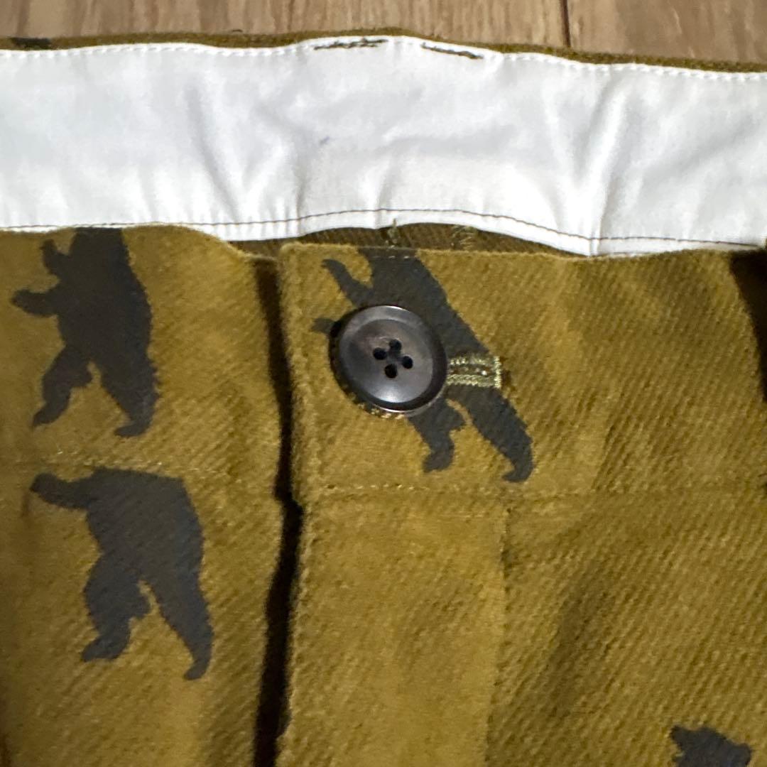 パーリーゲイツ クマプリント オリーブパンツ