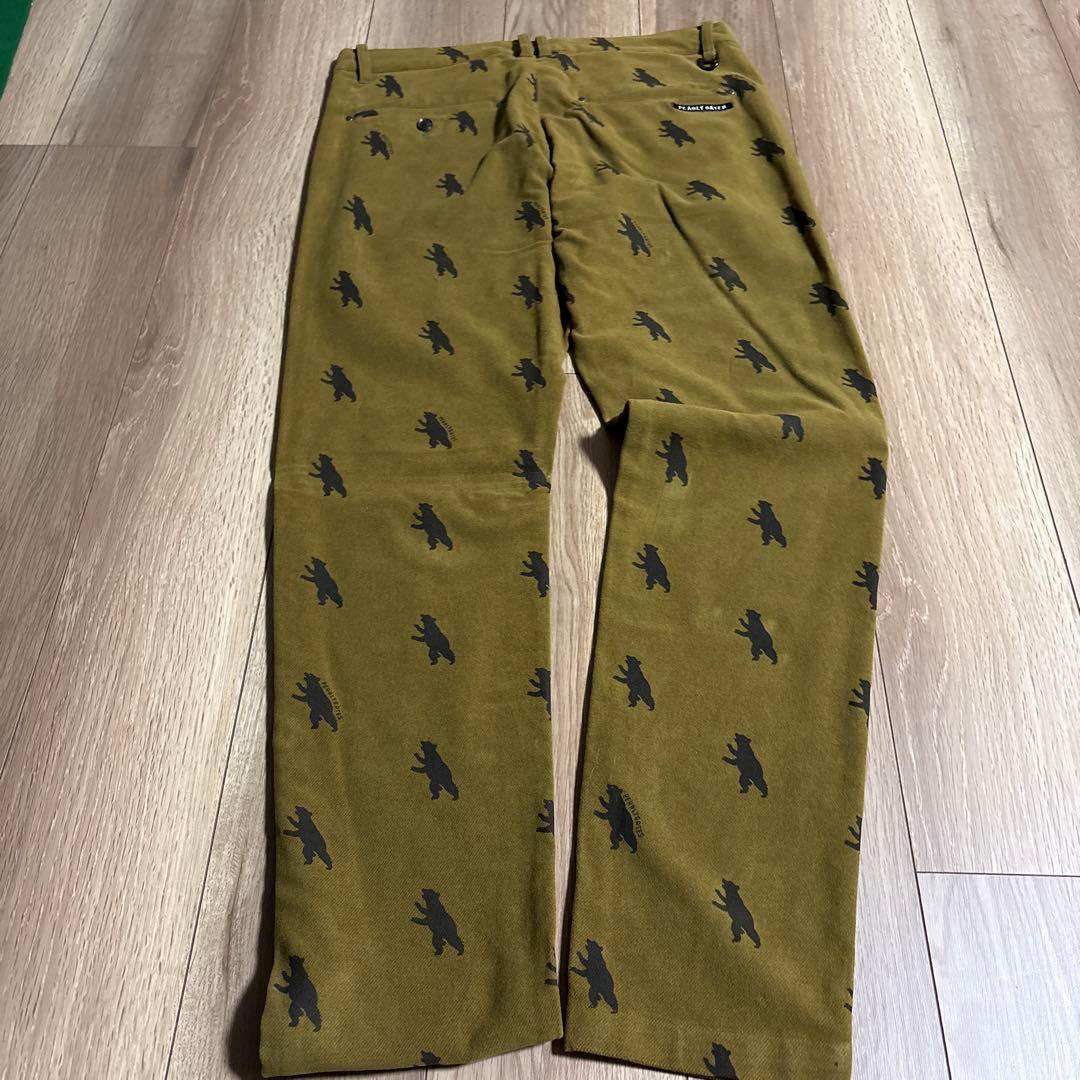 パーリーゲイツ クマプリント オリーブパンツ