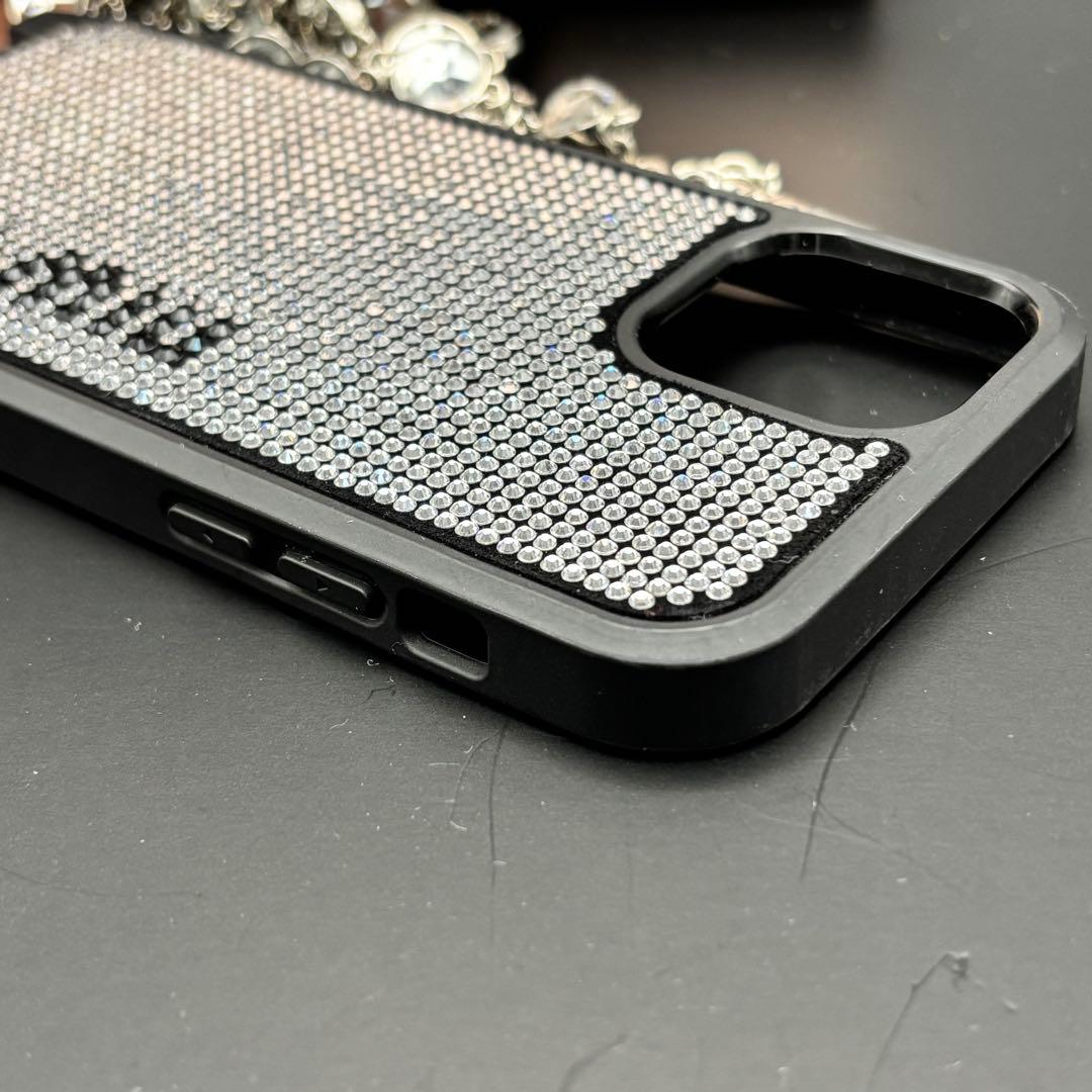 極美品 miumiu iPhone 12/12 Proケース チェーン付き