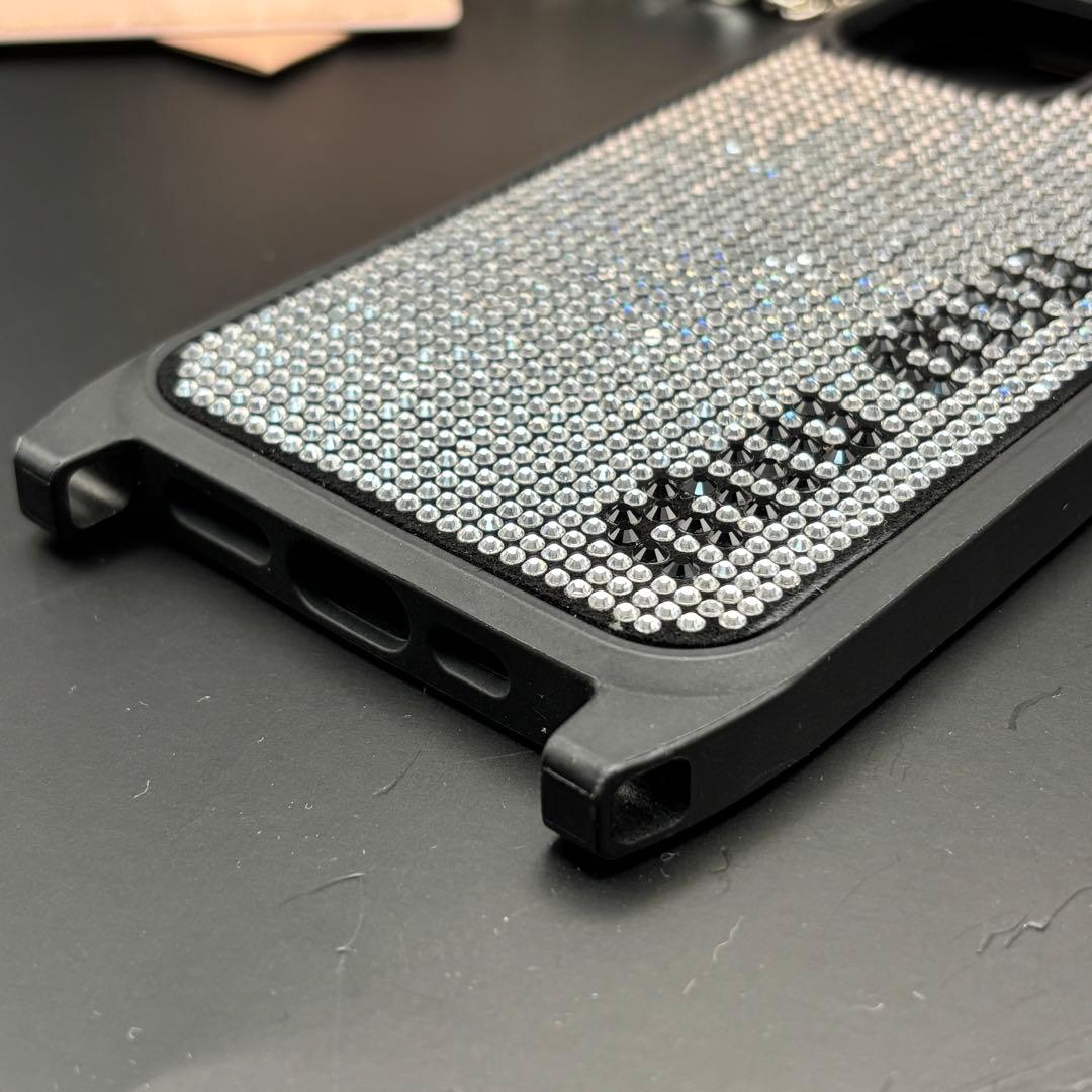 極美品 miumiu iPhone 12/12 Proケース チェーン付き