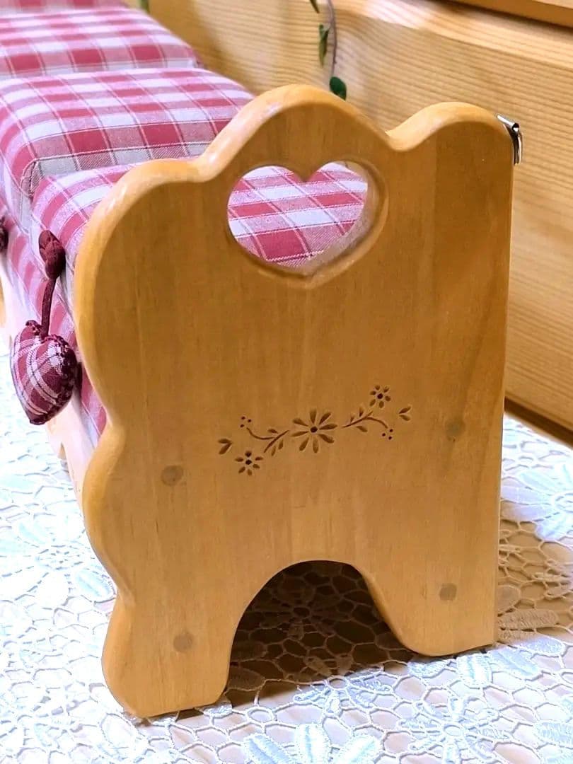 ⭐アメリカンカントリー雑貨♥ハートいっぱい横長オットマン小物入れ(シェルフにも)