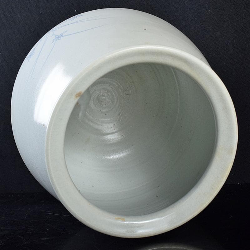 銀杏の木 　安東五作　樊川窯　青華　花文　水指　共箱　M　R8709B