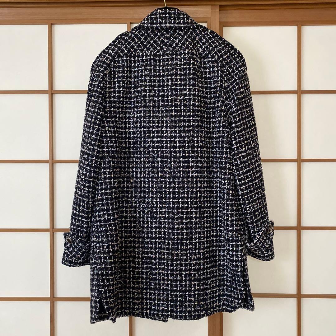 CHANEL ツイードコート 36 ネイビー