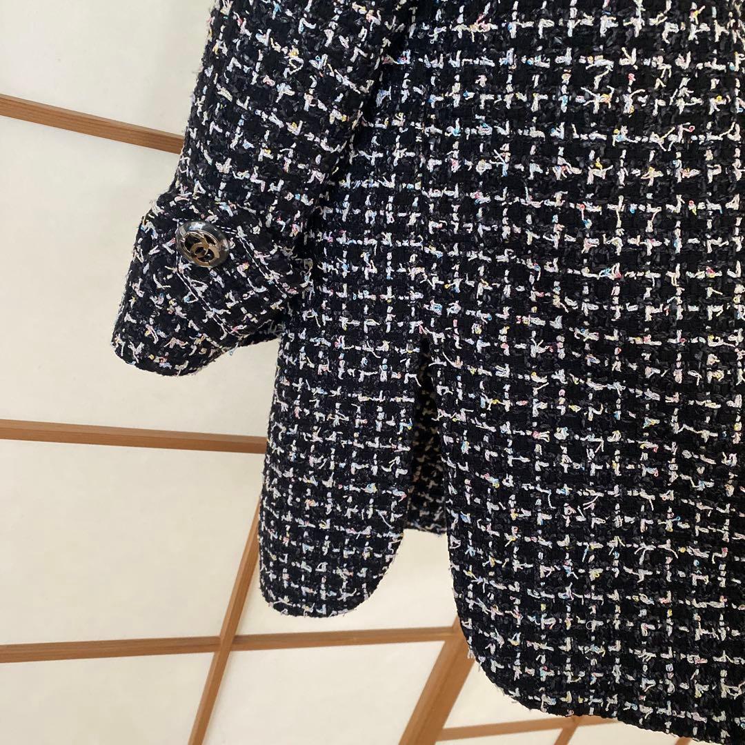 CHANEL ツイードコート 36 ネイビー