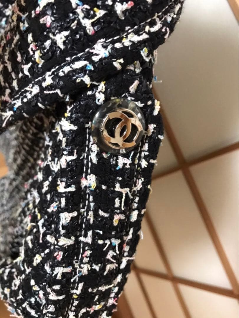 CHANEL ツイードコート 36 ネイビー