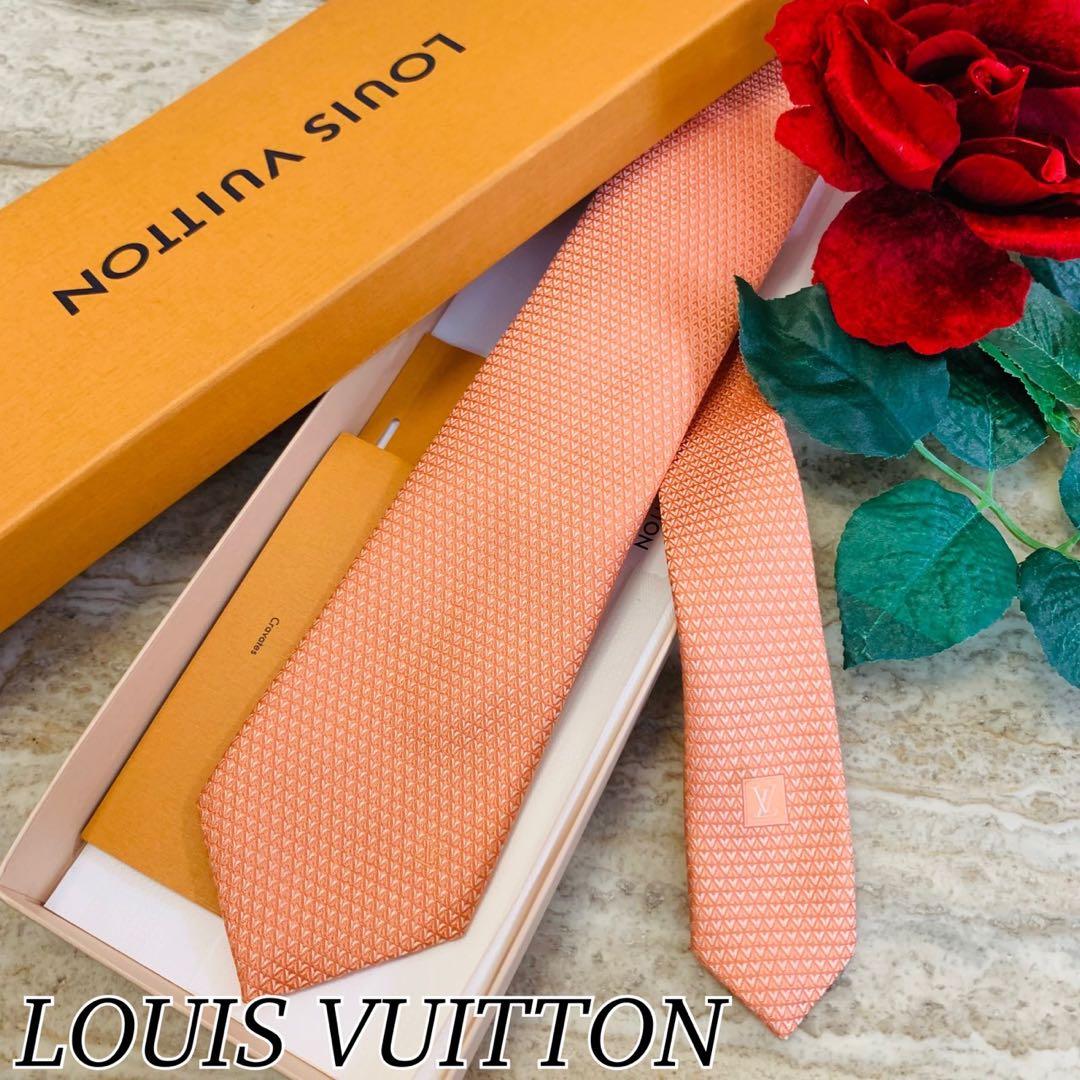 N9 新品未使用 現行品 ルイヴィトン V総柄 ロゴ刺繍 ネクタイ メンズ