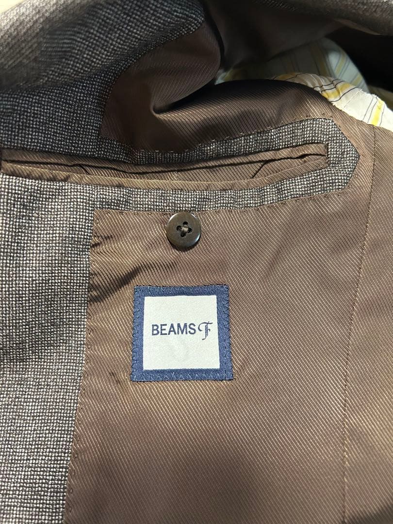 BEAMS F ビームスエフ デルフィノ生地 スーツ ブラウン 42