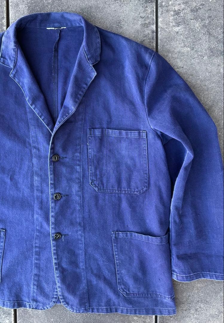 さ*ろ様 60s イギリス ブルードリル ワーク ジャケット