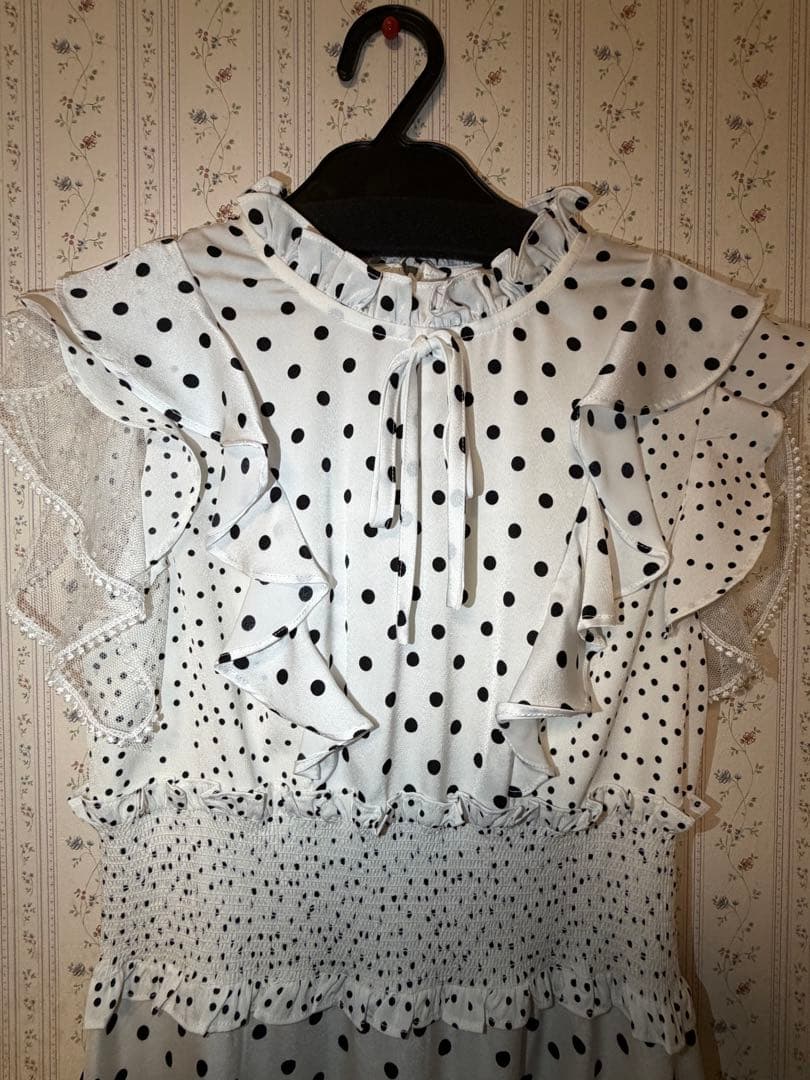 y【ERUKEI エルケイ】ドット ティアードフリル キャバドレス