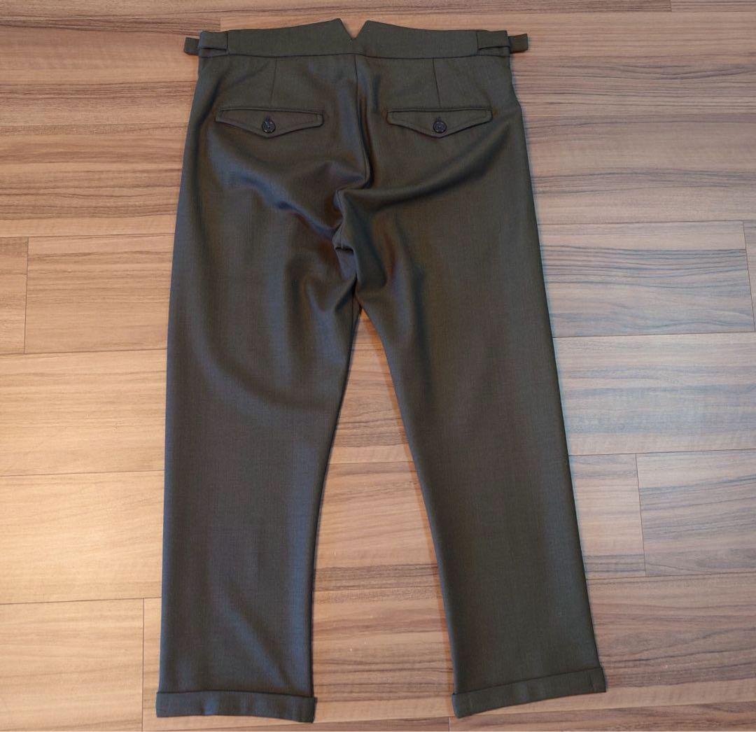 美品 ベルウィッチ 春夏 トロピカルウール グルカパンツ グリーン 42サイズ