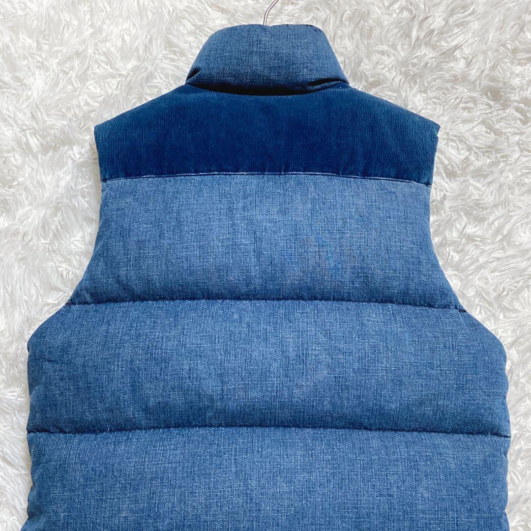 あんぼ ⭐️レミレリーフ　ダウンベスト　インディゴ　スタッズ　スカーフ柄　S