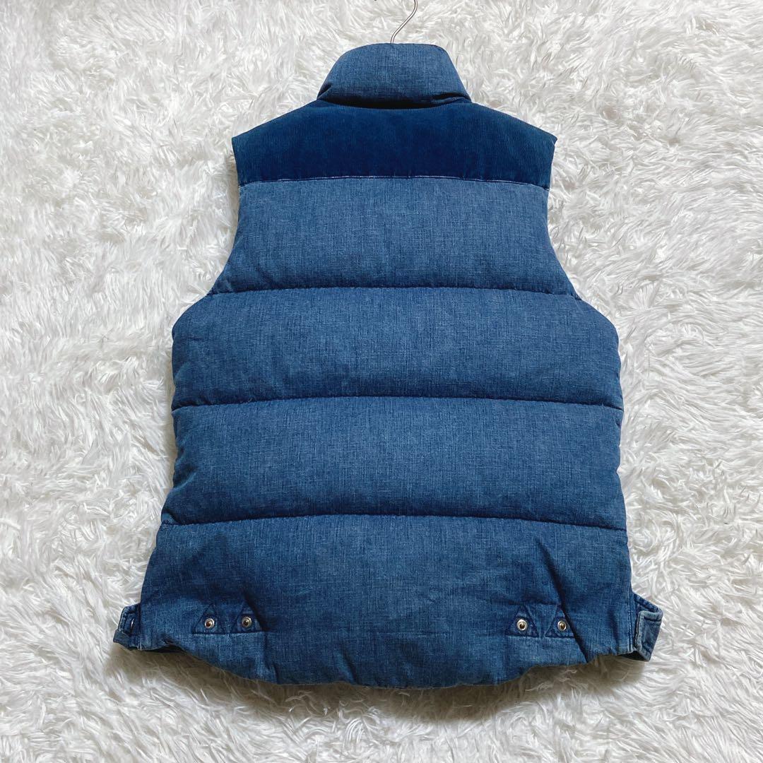 あんぼ ⭐️レミレリーフ　ダウンベスト　インディゴ　スタッズ　スカーフ柄　S