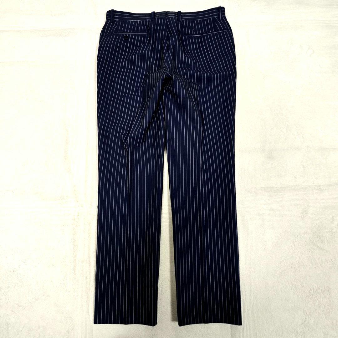 極美品 スーツセレクト 3ピース スーツセットアップ ストライプ ネイビー Y6
