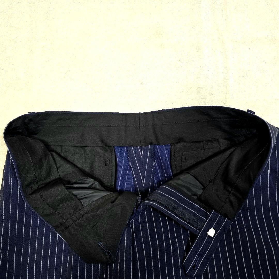 極美品 スーツセレクト 3ピース スーツセットアップ ストライプ ネイビー Y6