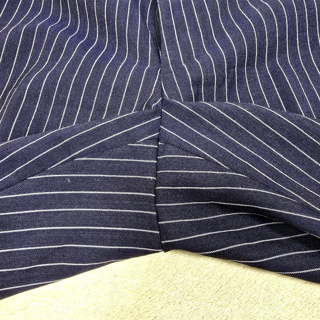 極美品 スーツセレクト 3ピース スーツセットアップ ストライプ ネイビー Y6