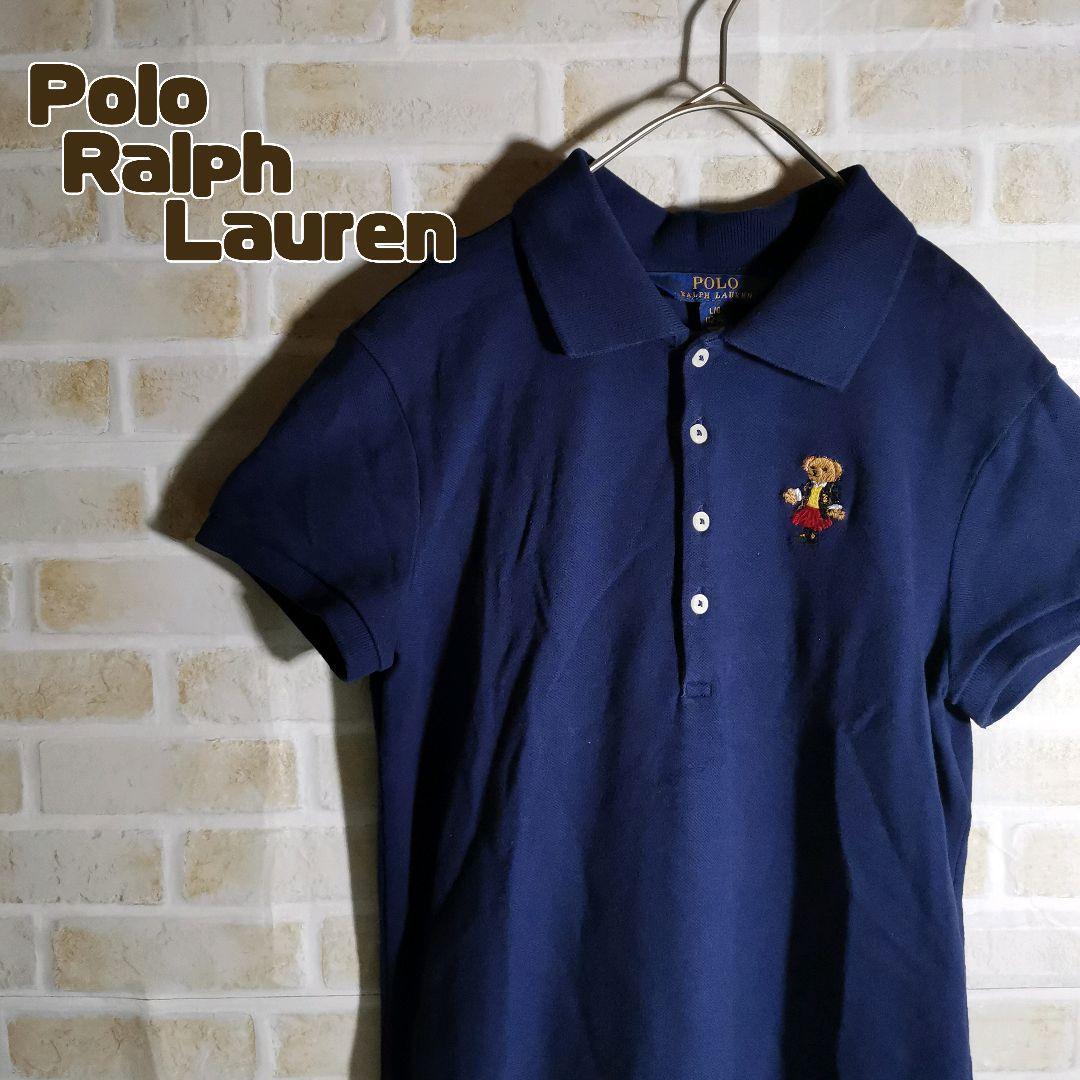 ポロラルフローレン ポロシャツ 半袖 ワンピース ネイビー ポロベア