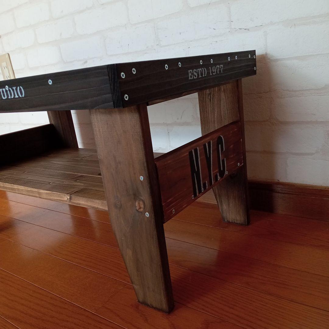 【ハンドメイド】寄木天板の男前ローテーブル