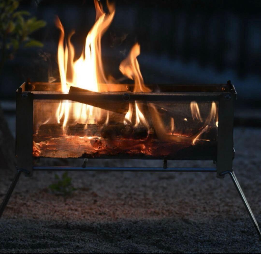 ノリノリライフ　ヨコナガメッシュ焚き火台、スライドゴトクセット