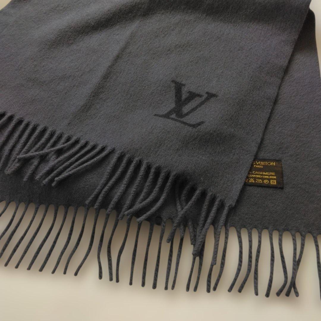LOUIS VUITTON グレー カシミヤ マフラー