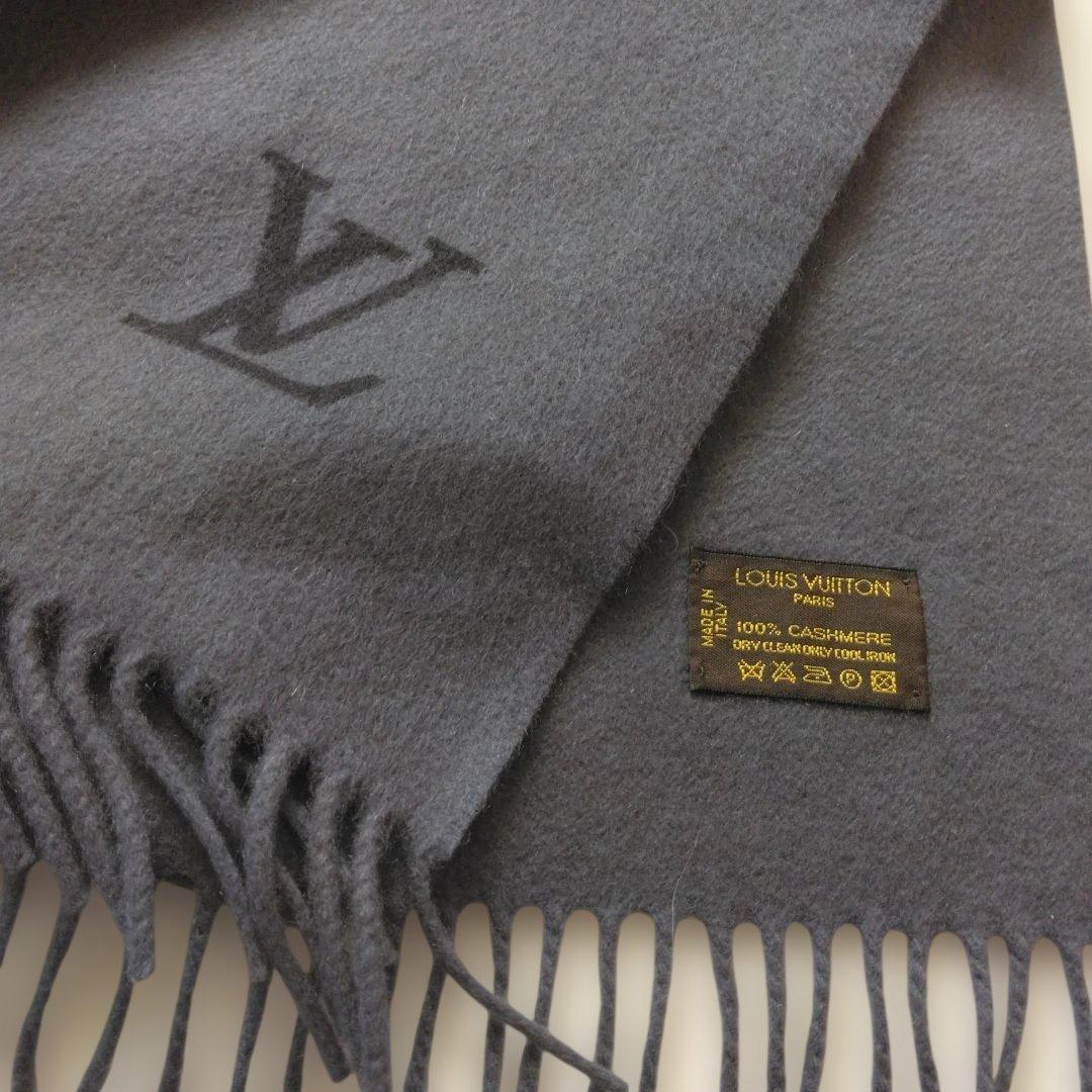 LOUIS VUITTON グレー カシミヤ マフラー