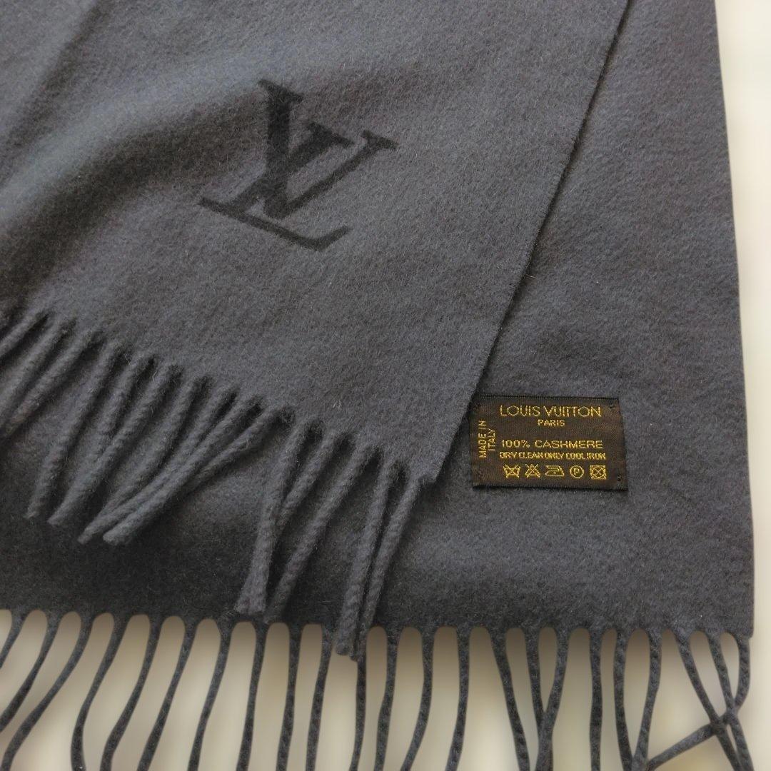 LOUIS VUITTON グレー カシミヤ マフラー
