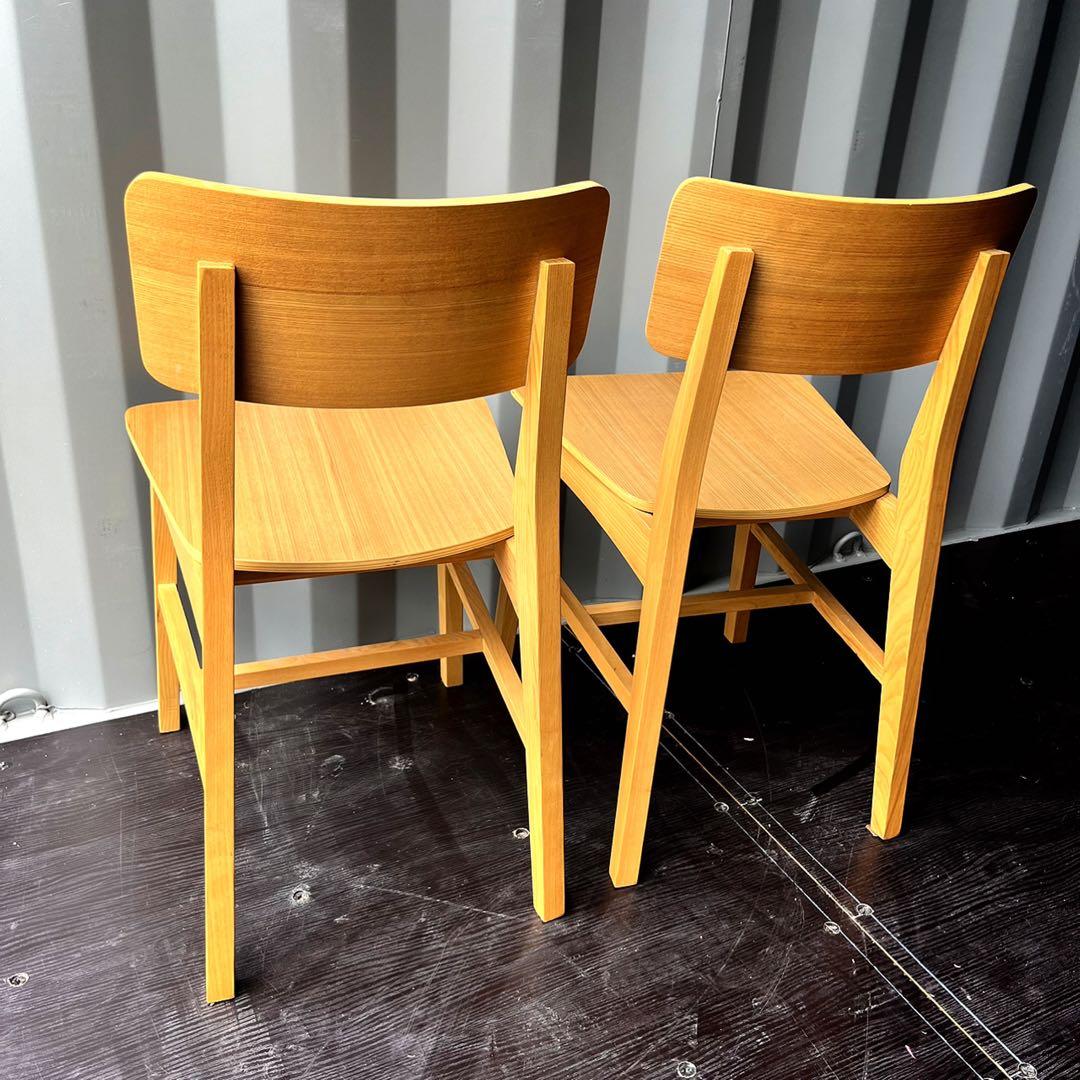 取付無料！フランフラン コムンチェア 北欧風天然木ナチュラルダイニングチェア２脚