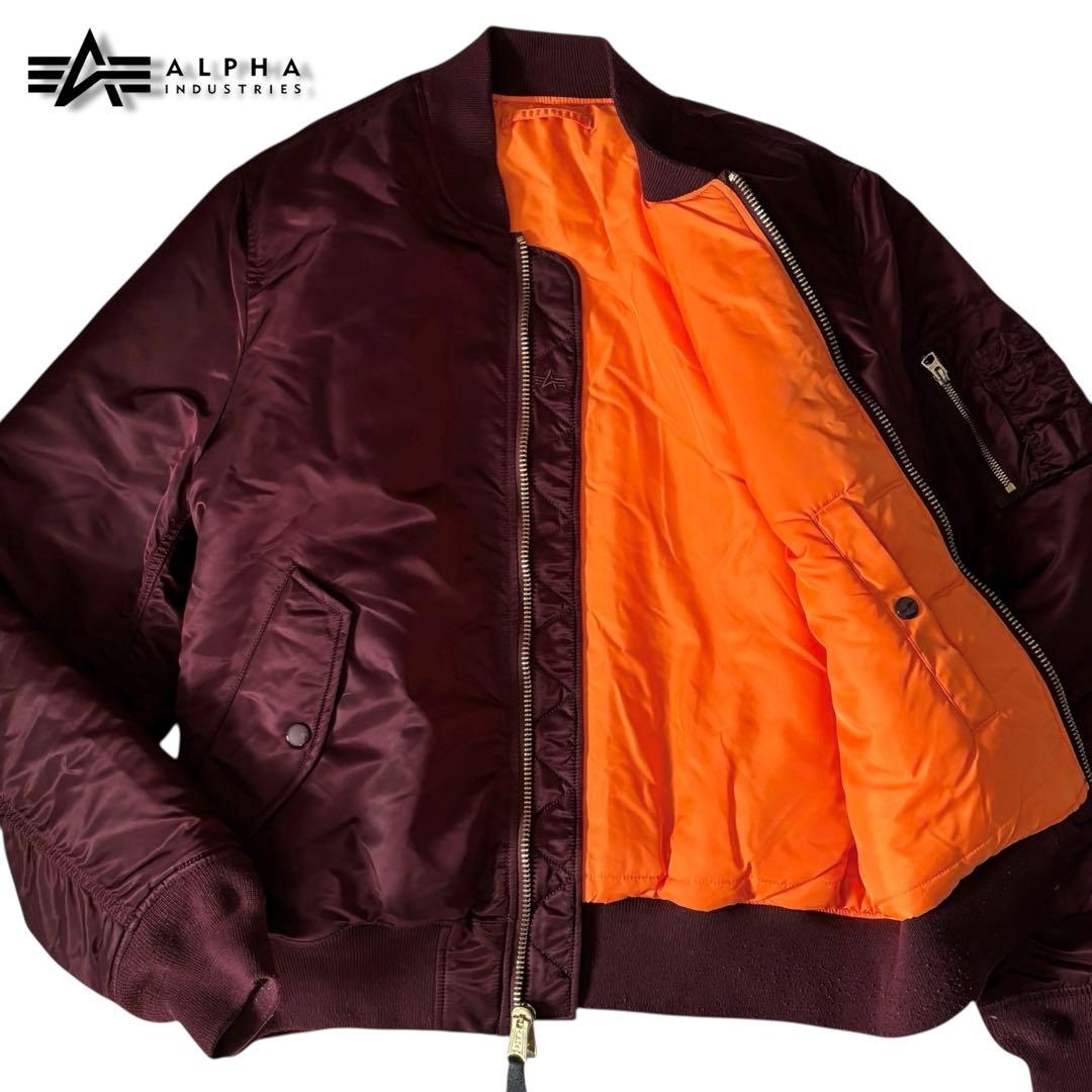 USA製 ALPHA【XL】MA-1 フライトジャケット ワインレッド