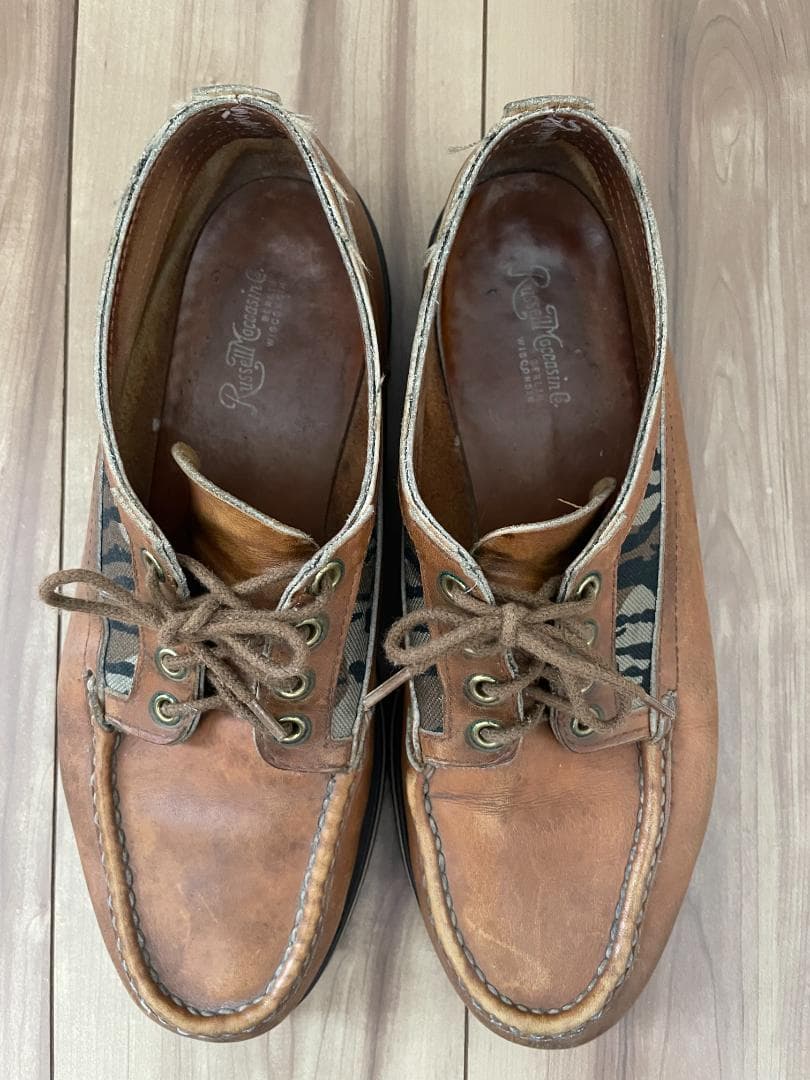 ラッセルモカシン デッキシューズ カモフラ Size US8.5E