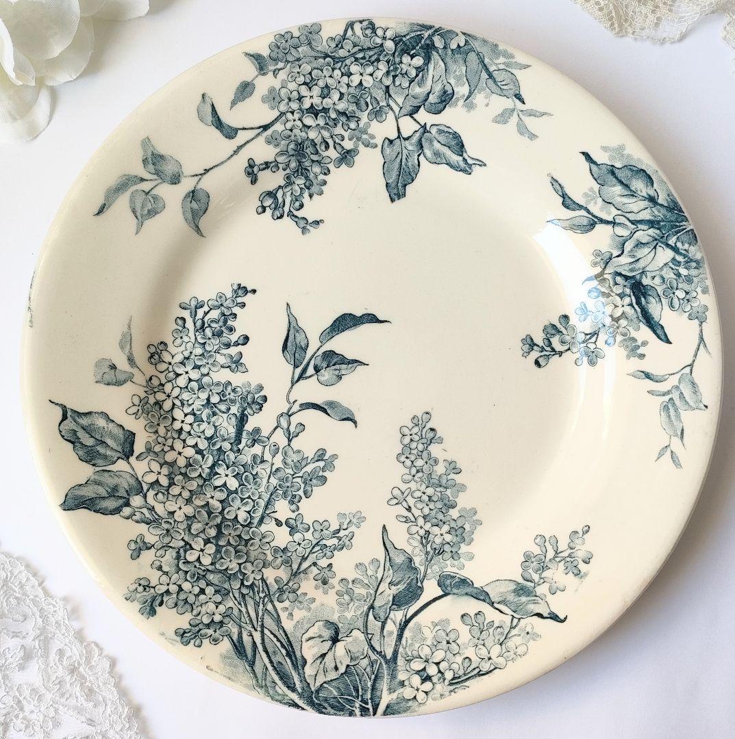 希少　美品　ジアン　LILAS 　平皿D　フランスアンティーク