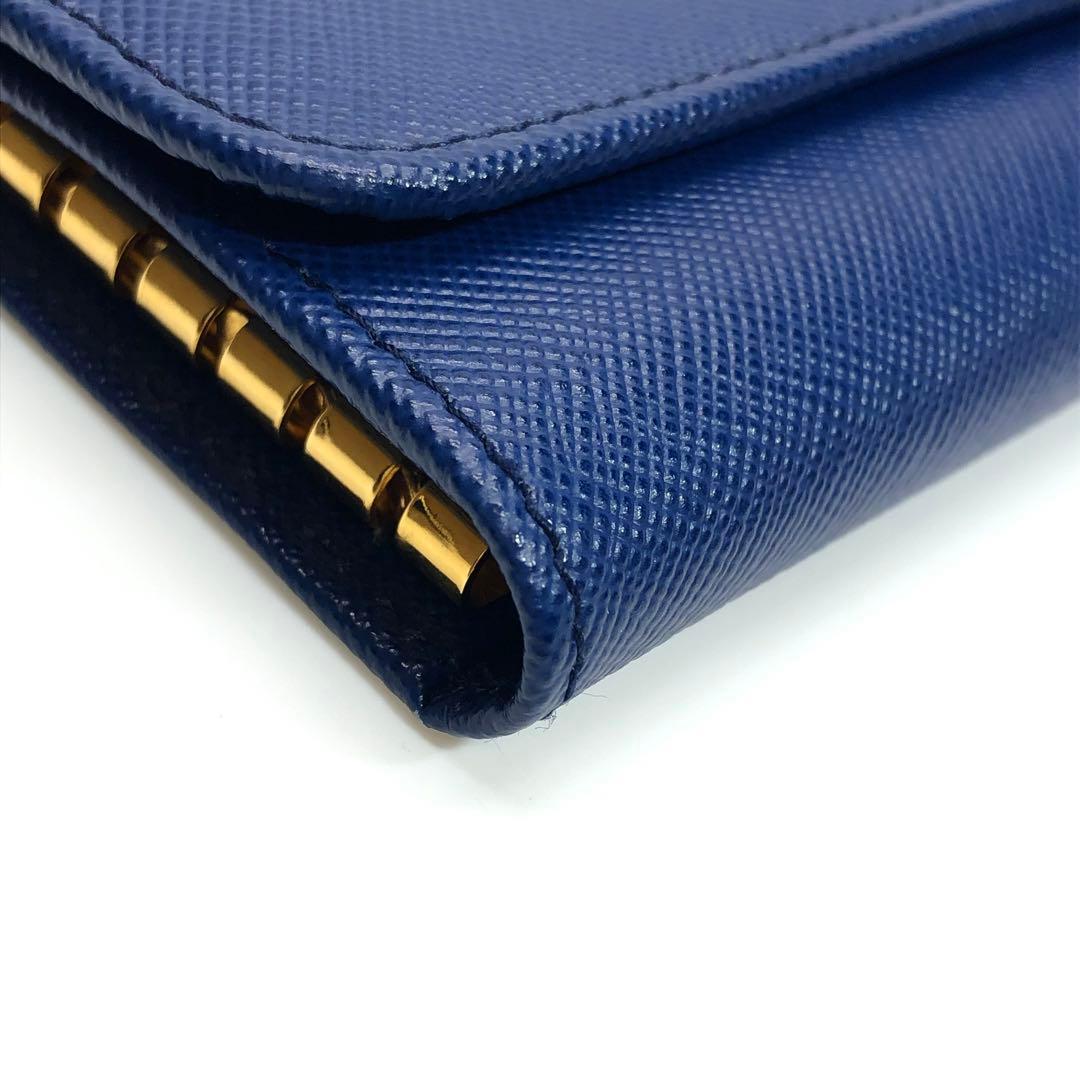 【saki様】未使用級✨箱付 プラダ サフィアーノレザー 6連キーケース ブルー