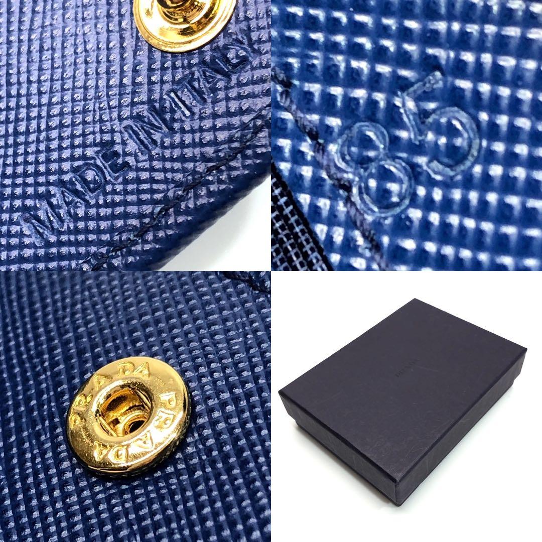 【saki様】未使用級✨箱付 プラダ サフィアーノレザー 6連キーケース ブルー