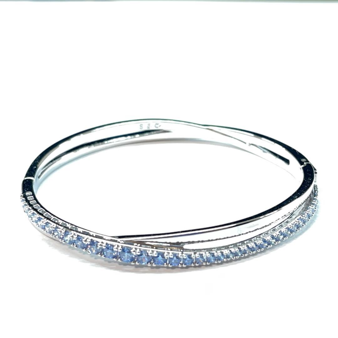 4024 スワロフスキー クリスタルバングル ダブル サイズS ストーン