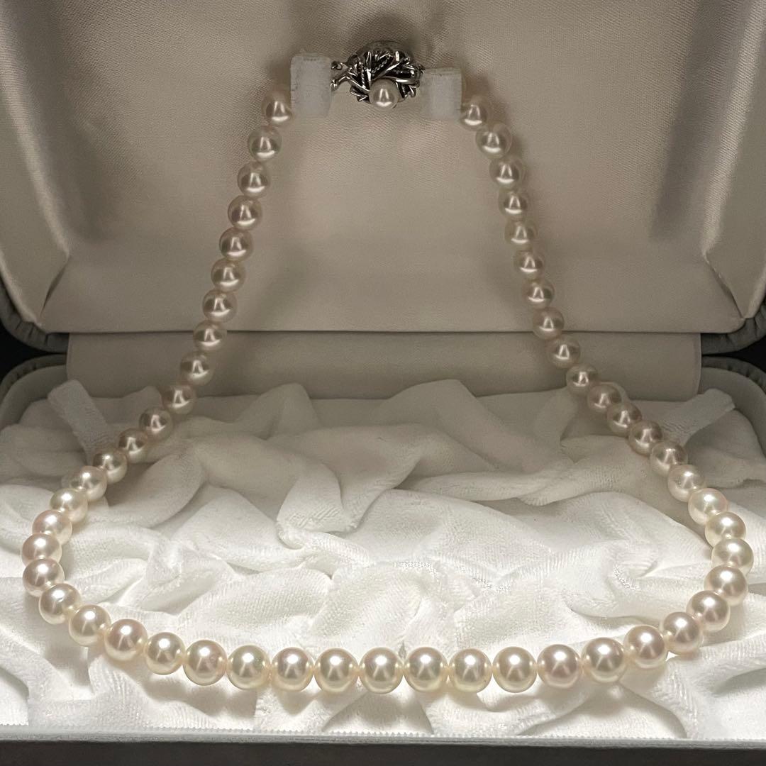 【テリ良✨美品】あこや本真珠 ネックレス 7.5-8.0 アコヤパール シルバー