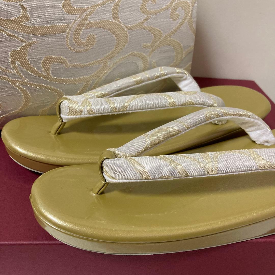 新品　金銀白帯地 草履バッグセット 礼装 フリーサイズ