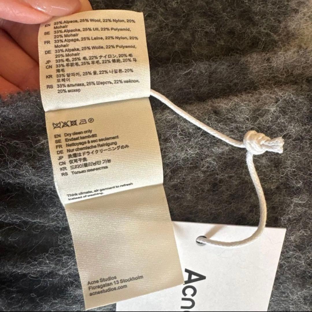 Acne Studios チェック柄マフラー グレー系