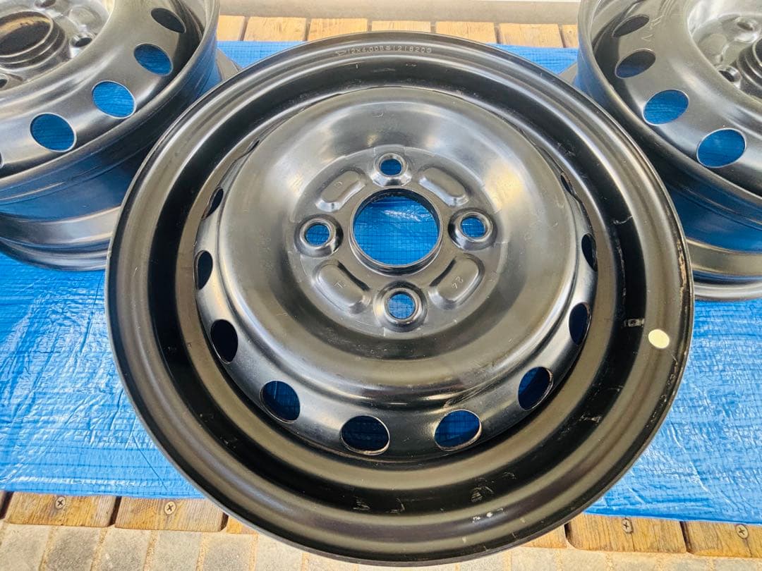 【本日まで】 純正 12インチ 鉄ホイール 4本セット 黒 軽バン 箱バン