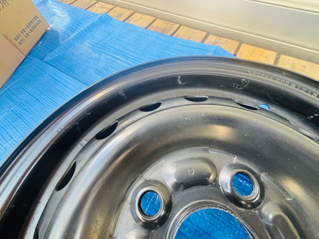 【本日まで】 純正 12インチ 鉄ホイール 4本セット 黒 軽バン 箱バン