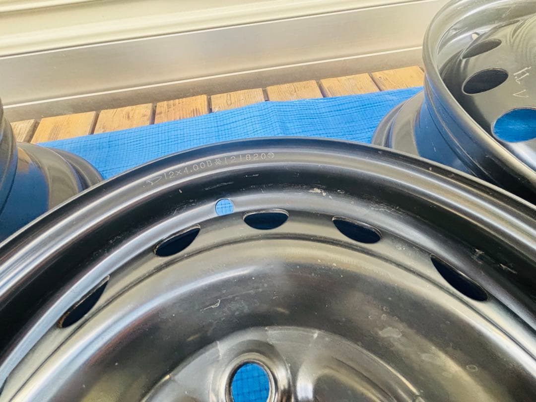 【本日まで】 純正 12インチ 鉄ホイール 4本セット 黒 軽バン 箱バン