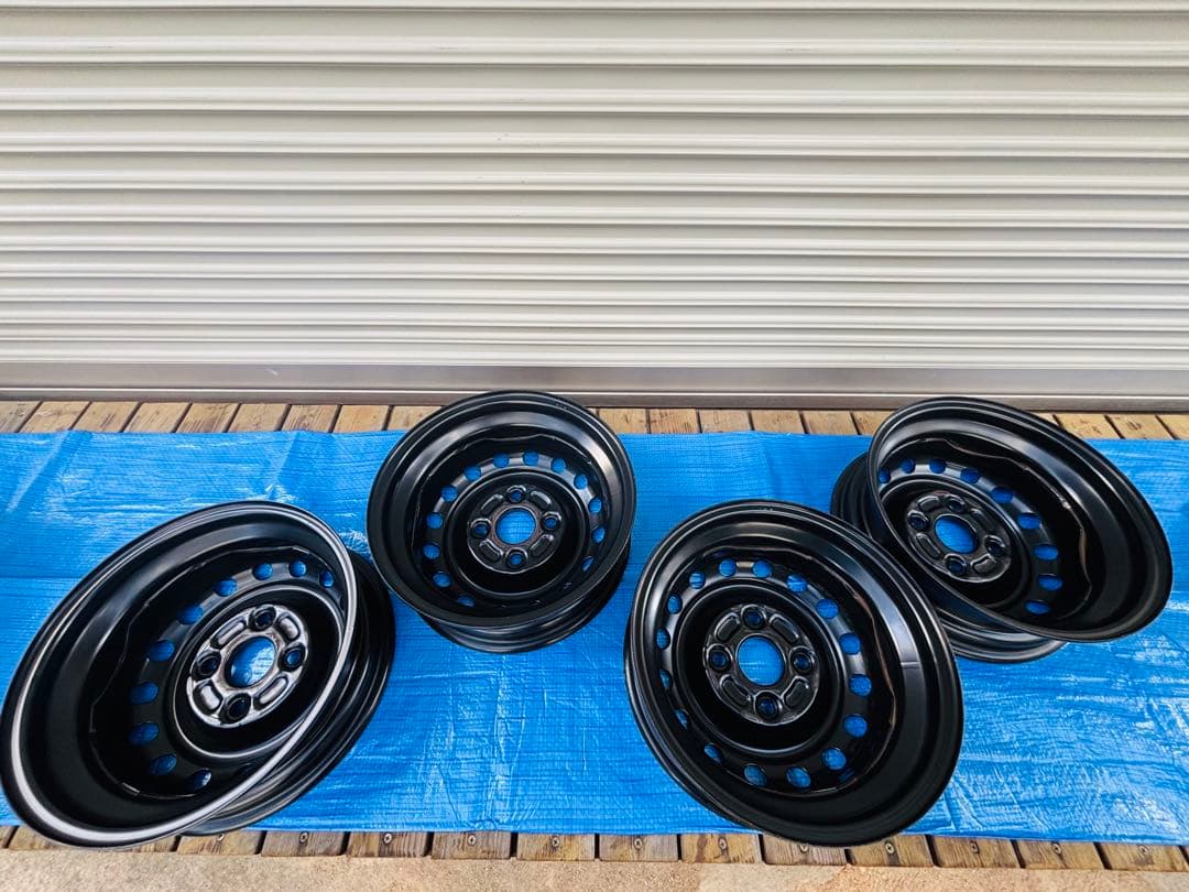 【本日まで】 純正 12インチ 鉄ホイール 4本セット 黒 軽バン 箱バン
