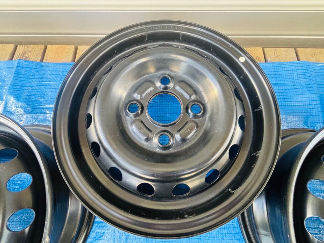 【本日まで】 純正 12インチ 鉄ホイール 4本セット 黒 軽バン 箱バン