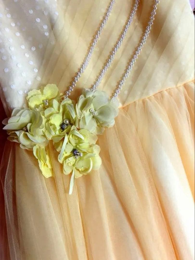 ドレスコ DRESCCO イエロージュエリーロングドレス 150cm11号