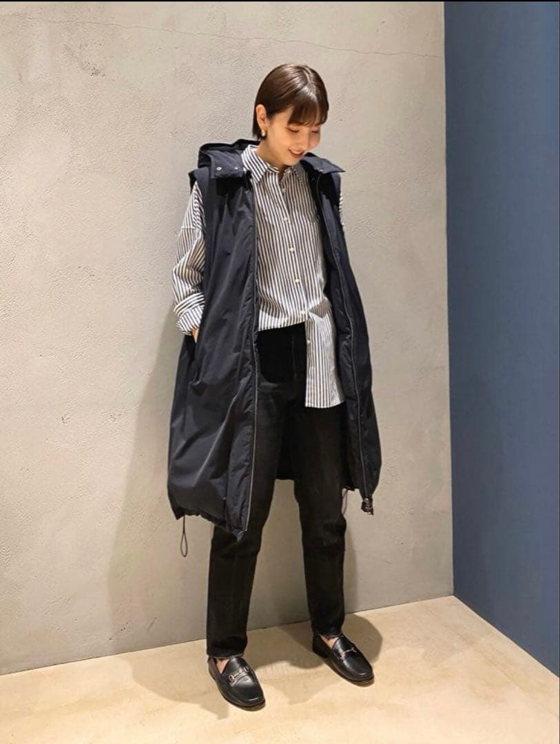 【クリーニング済】カレンソロジー ロングダウンベスト　ブラック