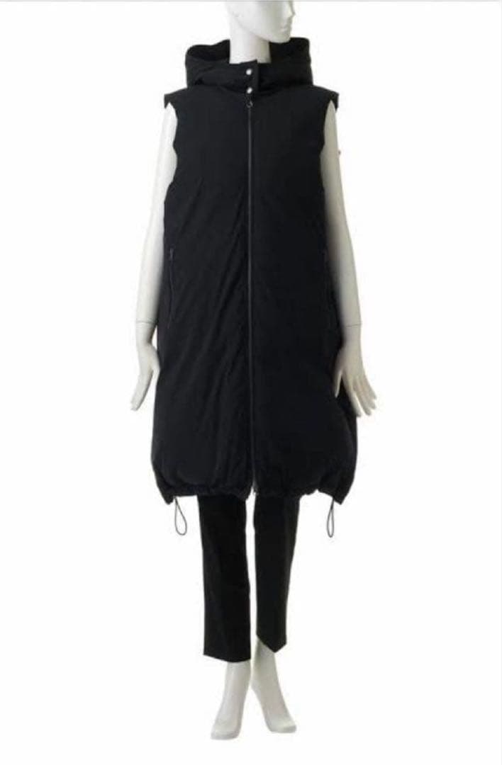 【クリーニング済】カレンソロジー ロングダウンベスト　ブラック