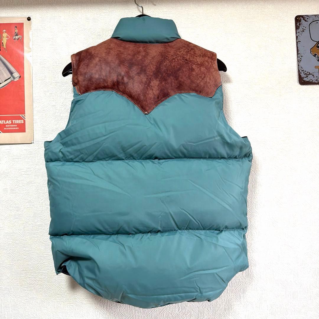 S*s様 ロッキーマウンテン　ダウンベスト　サックスブルー　ヨークレザー　40