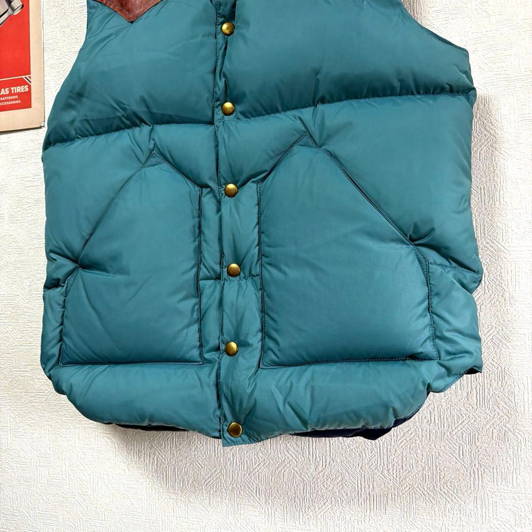 S*s様 ロッキーマウンテン　ダウンベスト　サックスブルー　ヨークレザー　40