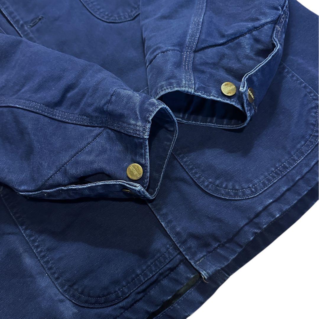 激レア 80s 90s カーハート チョアコート ネイビー 裏地キルティング L