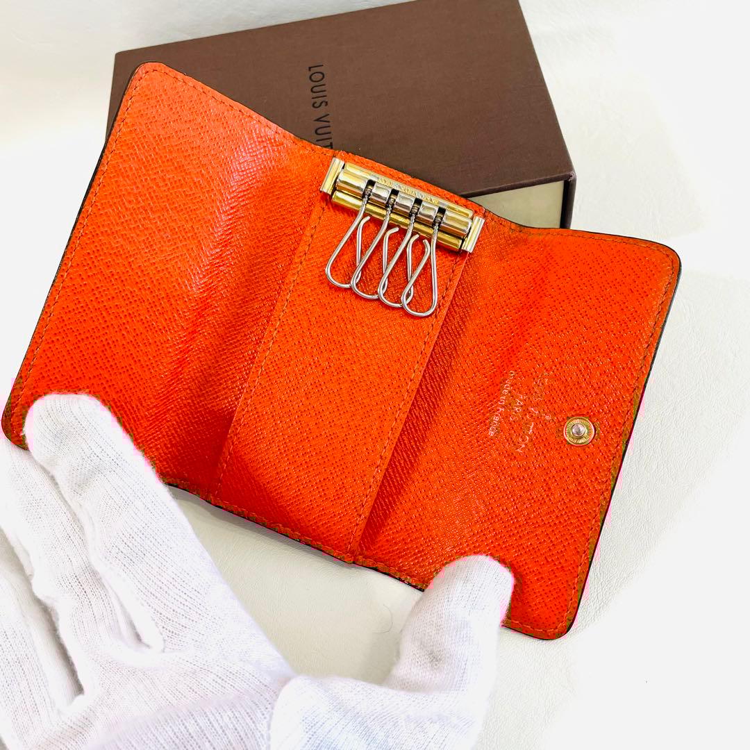美品　付属品　キーケース　モノグラム　ミュルティクレ4 オレンジ